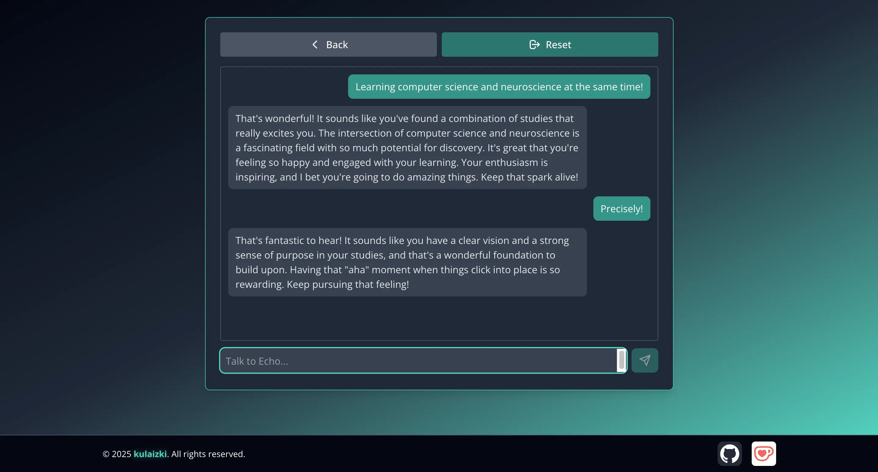 Screenshot of Echo